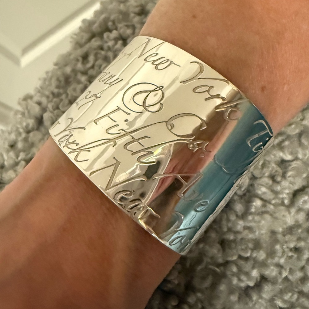 Tiffany & Co. Sterling Silver Love Notes Wide Cuff Bracelet | 727 Fifth - Picture 3 of 9